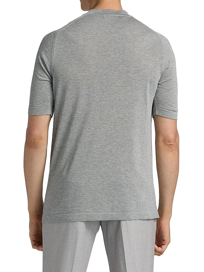 COLLECTION Cotton-Silk Crewneck T-Shirt