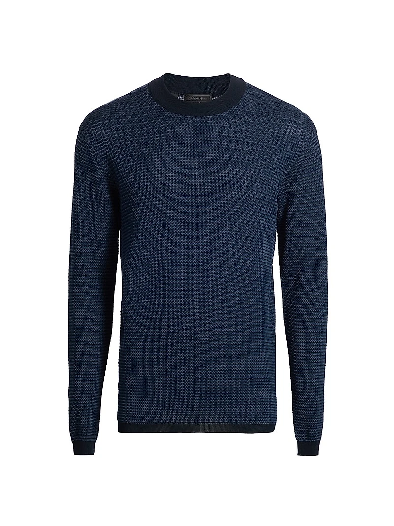 COLLECTION Geo Pattern Cotton Crewneck Sweater