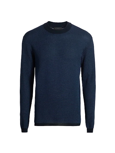 COLLECTION Geo Pattern Cotton Crewneck Sweater