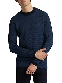 COLLECTION Geo Pattern Cotton Crewneck Sweater