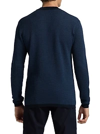 COLLECTION Geo Pattern Cotton Crewneck Sweater