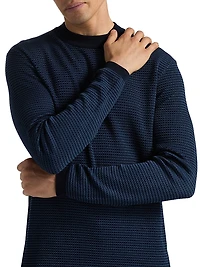 COLLECTION Geo Pattern Cotton Crewneck Sweater