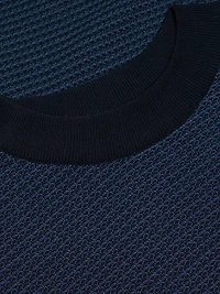 COLLECTION Geo Pattern Cotton Crewneck Sweater
