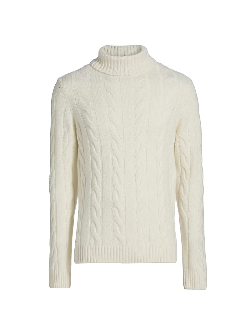 Cashmere Cable-Knit Turtleneck Sweater