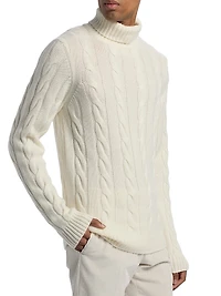 Cashmere Cable-Knit Turtleneck Sweater