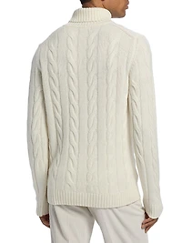 Cashmere Cable-Knit Turtleneck Sweater