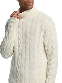 Cashmere Cable-Knit Turtleneck Sweater