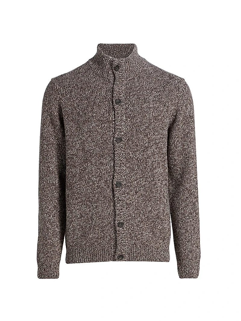 COLLECTION Chunky Melange Cashmere-Wool Cardigan
