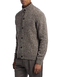 COLLECTION Chunky Melange Cashmere-Wool Cardigan
