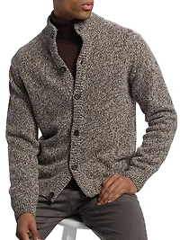 COLLECTION Chunky Melange Cashmere-Wool Cardigan