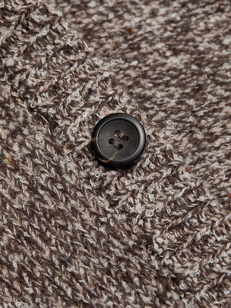 COLLECTION Chunky Melange Cashmere-Wool Cardigan
