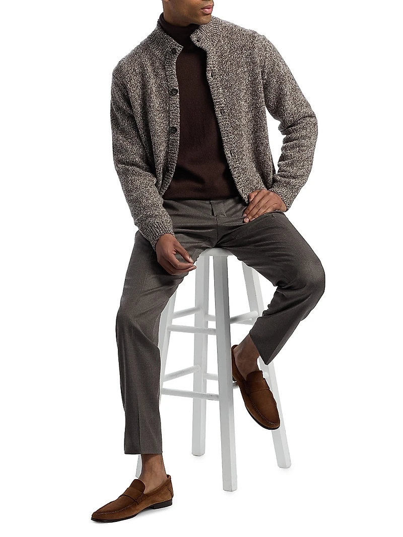 COLLECTION Chunky Melange Cashmere-Wool Cardigan