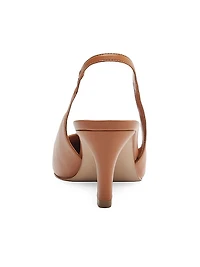 Lou Leather Sculptural-Heel Slingback Pumps