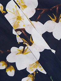 Cherry Blossom Tie-Waist Midi-Dress