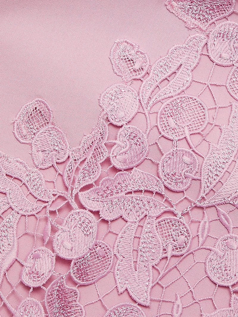 Cherry Guipure Lace Midi-Dress