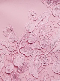Cherry Guipure Lace Midi-Dress