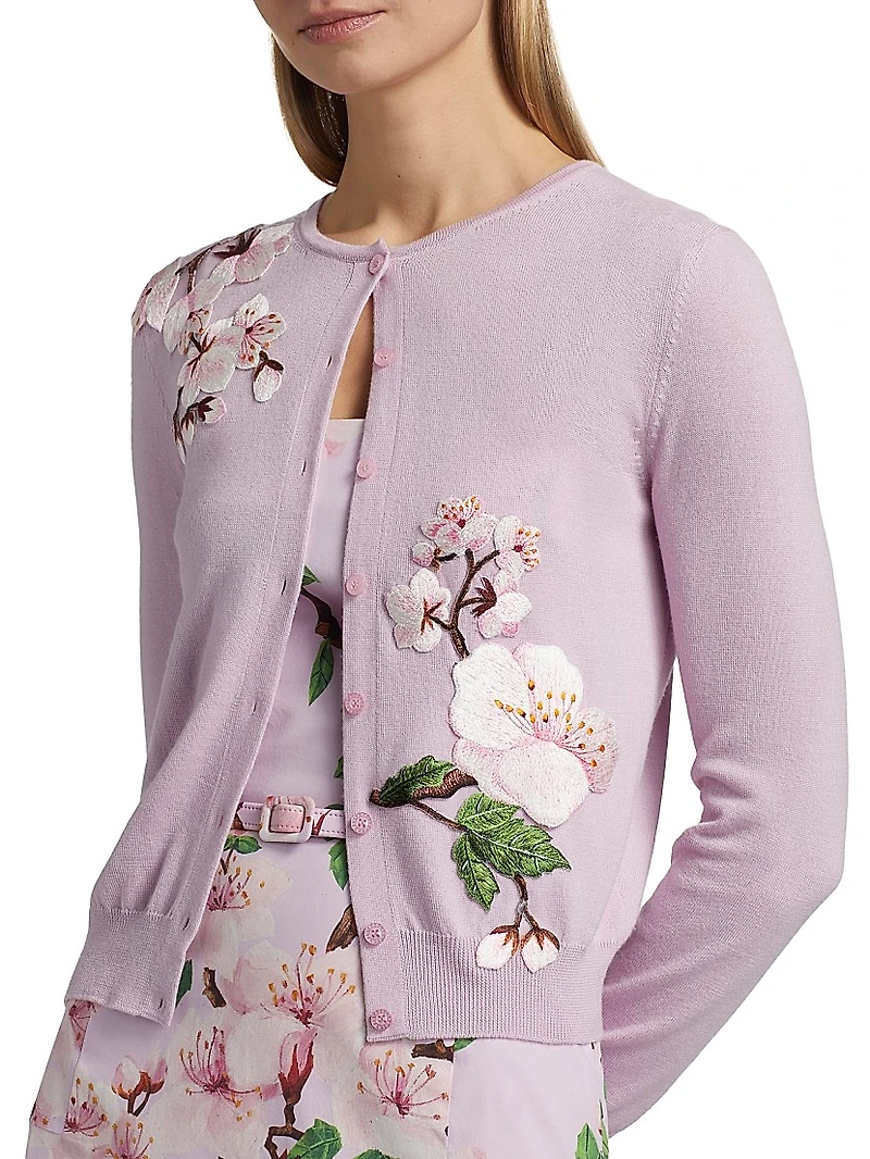 Cherry Blossom Threadwork Cardigan