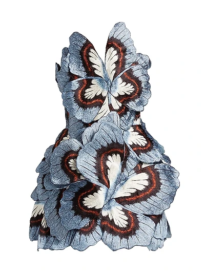 Butterfly Embroidered Cocktail Dress