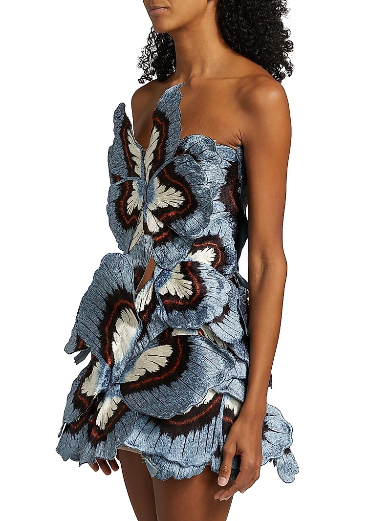 Butterfly Embroidered Cocktail Dress
