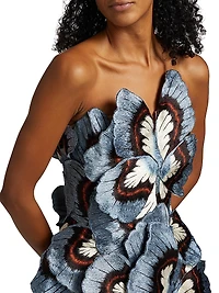 Butterfly Embroidered Cocktail Dress