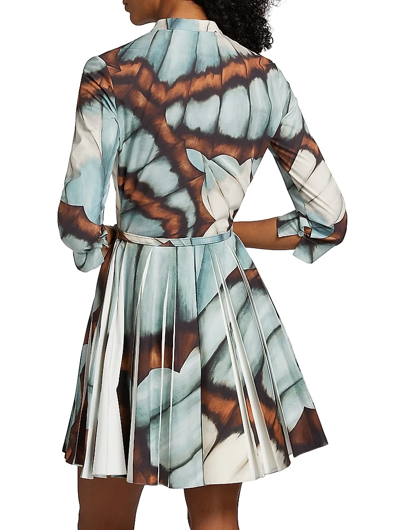 Abstract Butterfly Cotton Poplin Minidress