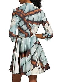 Abstract Butterfly Cotton Poplin Minidress