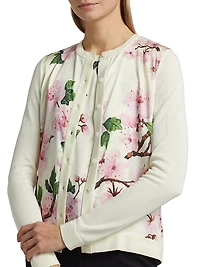 Cherry Blossom Silk-Blend Cardigan