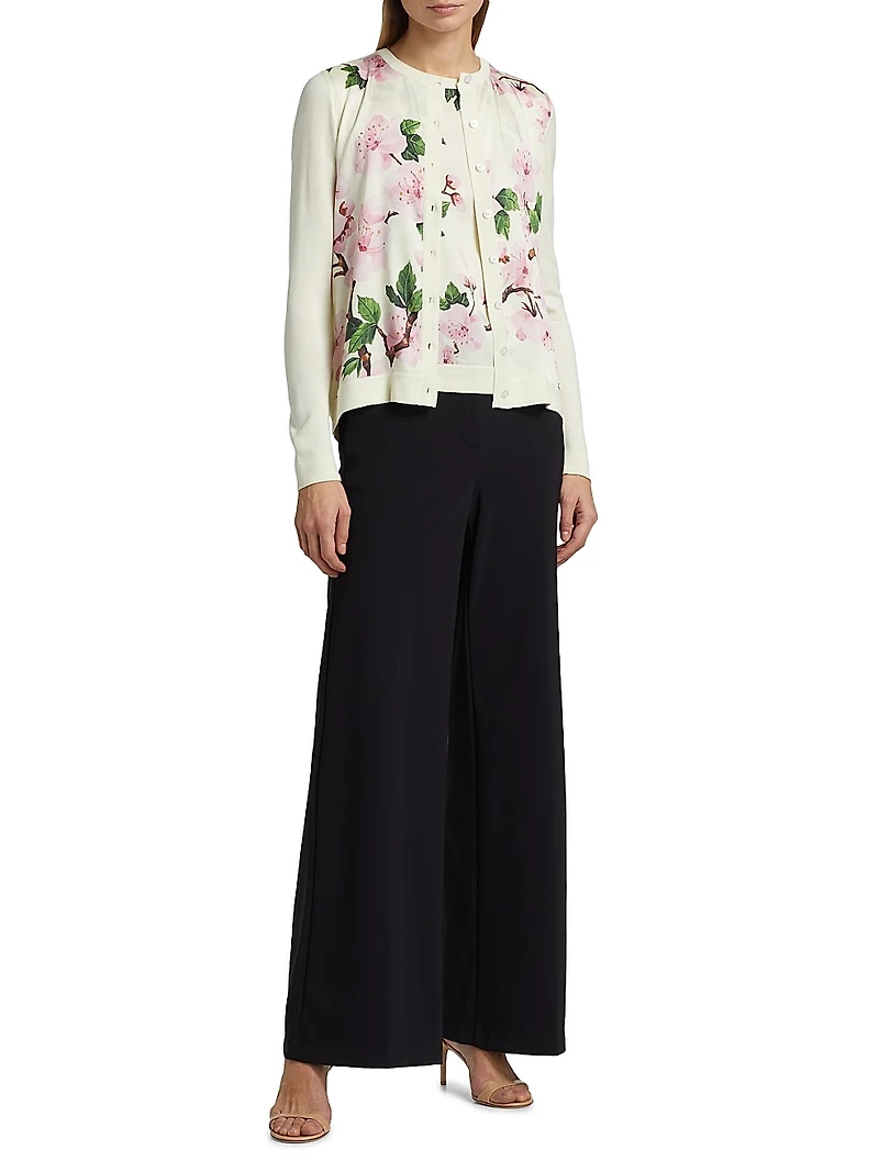 Cherry Blossom Silk-Blend Cardigan