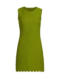 Embossed Cherry Blossom Knit Minidress