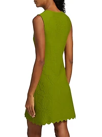 Embossed Cherry Blossom Knit Minidress