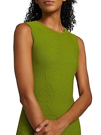 Embossed Cherry Blossom Knit Minidress