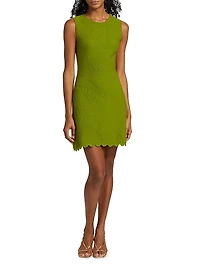 Embossed Cherry Blossom Knit Minidress