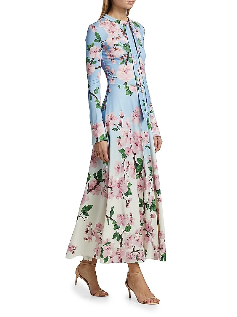 Ombrê Cherry Blossom Jersey Dress