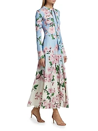 Ombrê Cherry Blossom Jersey Dress