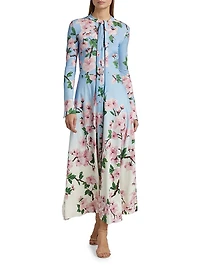 Ombrê Cherry Blossom Jersey Dress