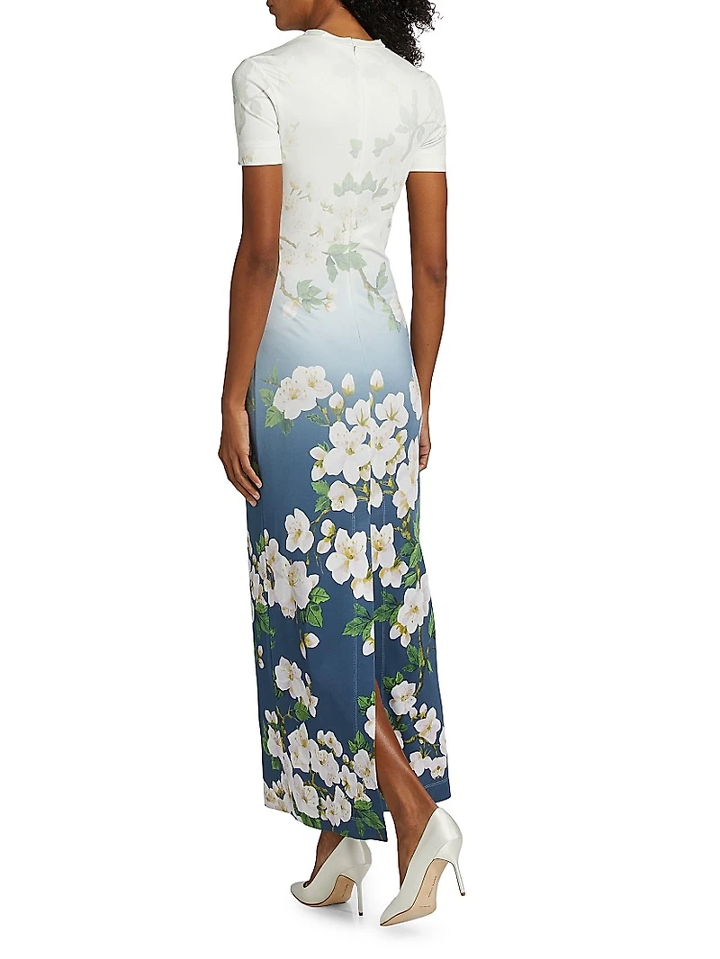 Ombré Cherry Blossom Jersey Dress