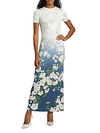 Ombré Cherry Blossom Jersey Dress