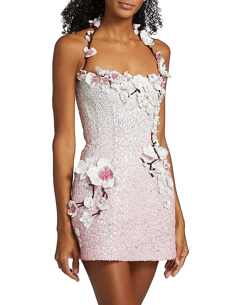 Cherry Blossom Sequined Minidress