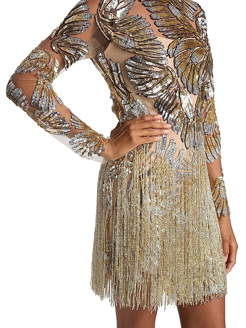 Butterfly Embroidered Tulle Cocktail Dress