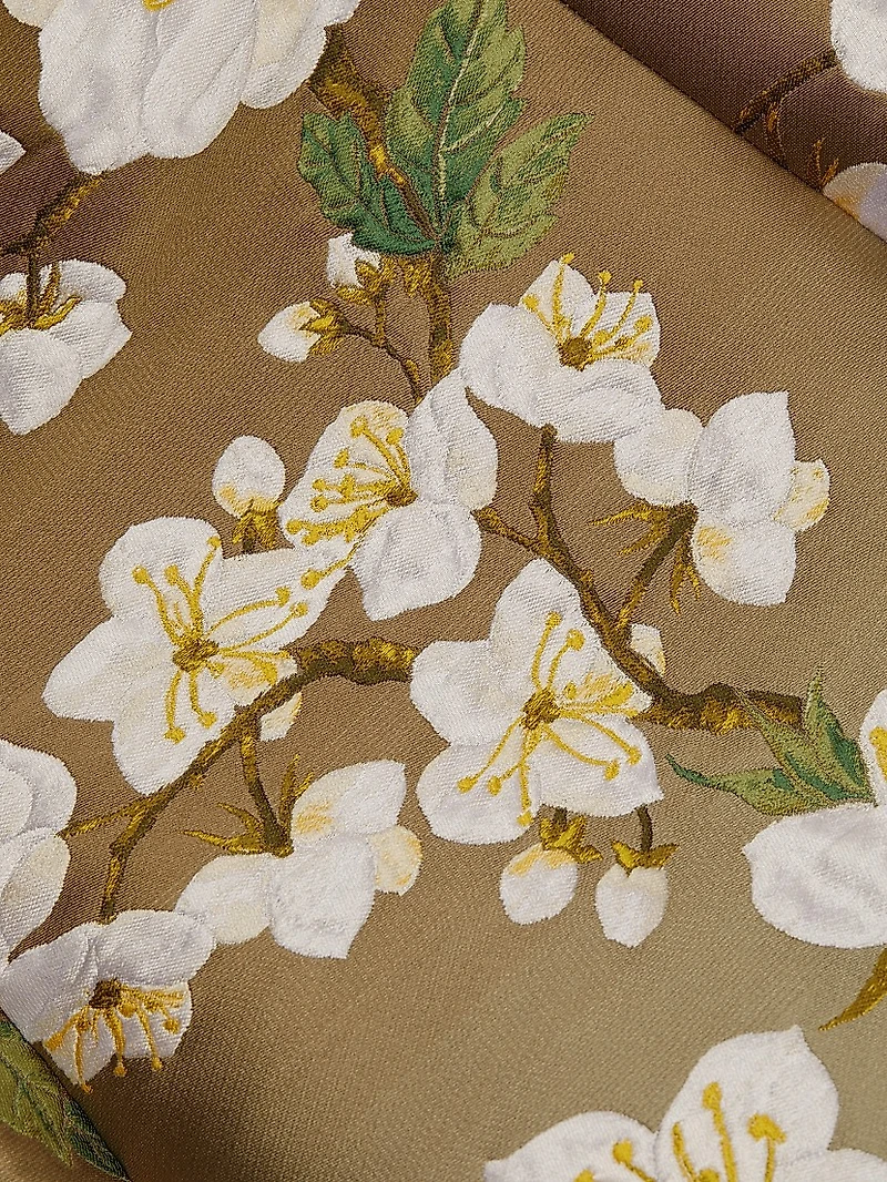 Ombré Cherry Blossom Jacquard Midi-Dress