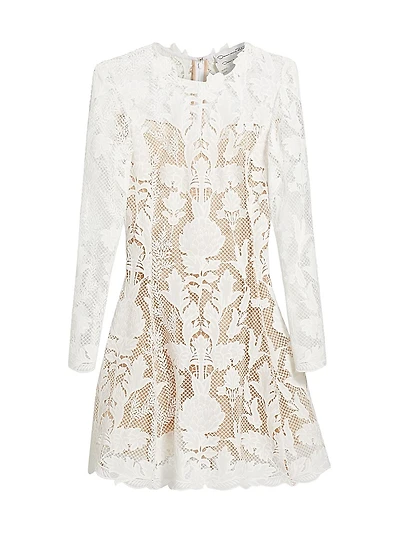 Artichoke Guipure-Lace Fit & Flare Minidress