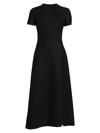 Twist-Detailed Wool Dress
