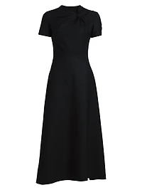 Twist-Detailed Wool Dress