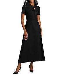 Twist-Detailed Wool Dress