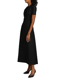 Twist-Detailed Wool Dress