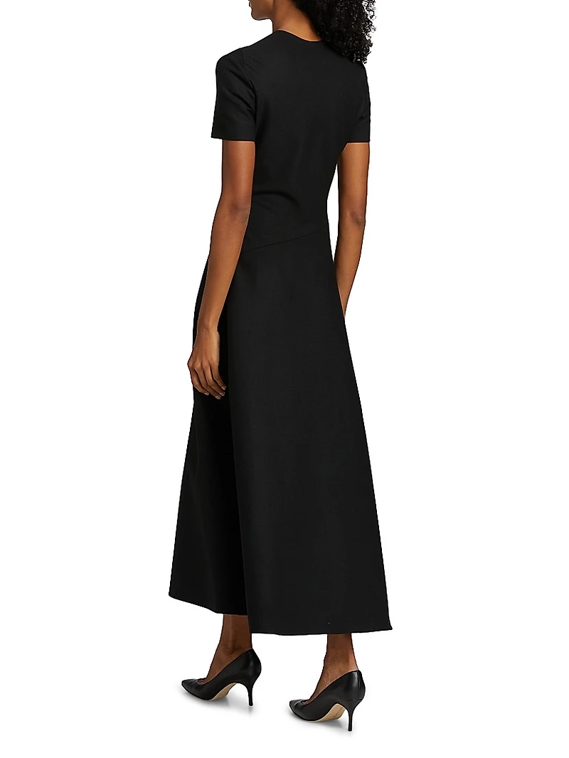 Twist-Detailed Wool Dress