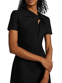 Twist-Detailed Wool Dress
