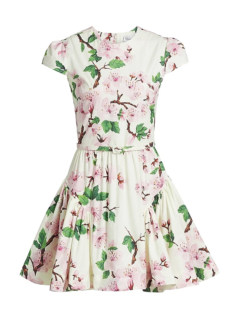 Cherry Blossom Cotton Poplin Minidress