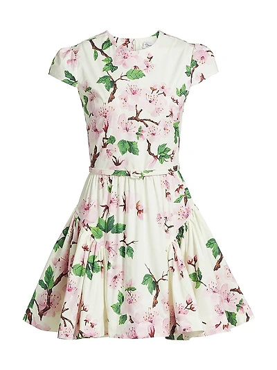 Cherry Blossom Cotton Poplin Minidress