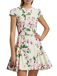 Cherry Blossom Cotton Poplin Minidress
